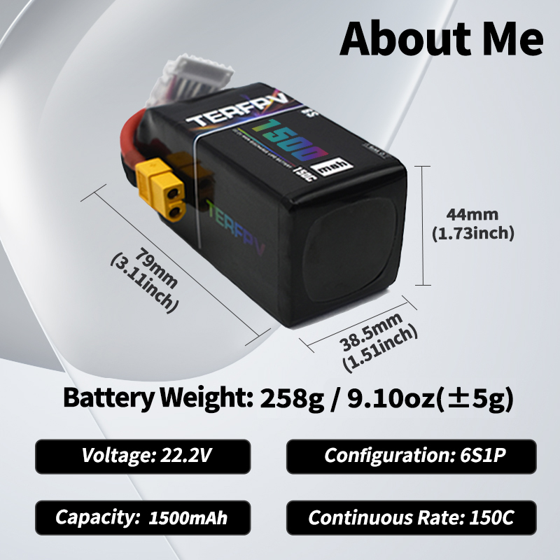 TERFPV Lipo Batterij 6S 22.2V  - Lipo Battery 6S recensie en prijs